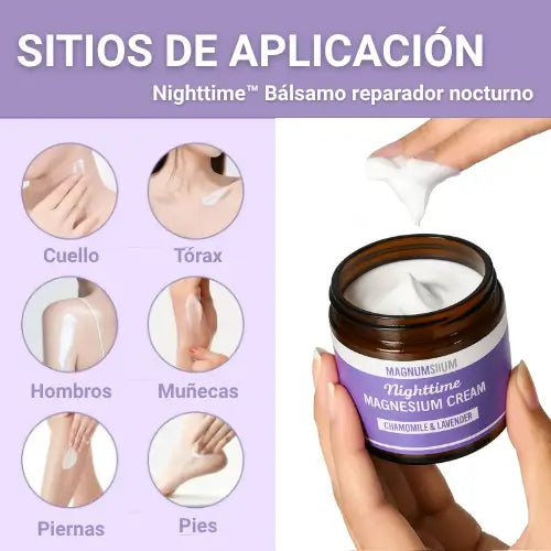 Nighttime™ Bálsamo reparador nocturno: Duermes pero NO DESCANSAS