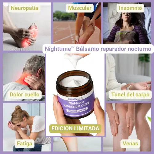 Nighttime™ Bálsamo reparador nocturno: Duermes pero NO DESCANSAS