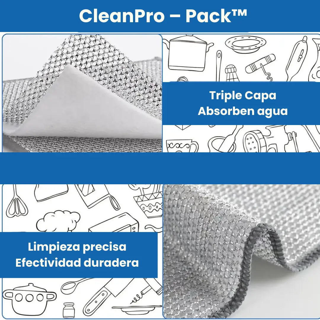 CleanPro – Pack™: Paños mágicos de limpieza x 10 unidades + Envío GRATIS